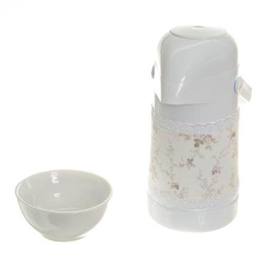 Imagem de Garrafa Térmica E Molhadeira Com Capa Quarto Bebê Menina - Potinho de 