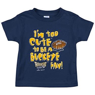 Imagem de Michigan Wolverines Fans. Too Cute Onesie (NB-18M) ou camiseta infantil (2T-4T), Azul, 2T