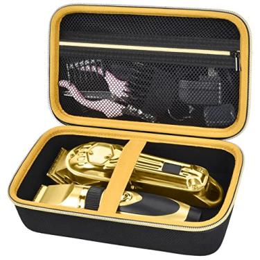 Imagem de Comecase Estojo Compatível com Barbeiro Cortador de Cabelo, Organizador de Armazenamento de Viagem para Aparador para Forro Finalizador T, Guia de Corte de Pente, Óleo de Lâmina de Corte, Escova de Limpeza e Outro Kit de Limpeza - Estojo Preto + Zíper Dourado