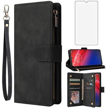 Imagem de Asuwish Capa carteira compatível com Moto Z4/Moto Z 4 Play/MotoZ4 Force, protetor de tela de vidro temperado e capa flip com porta-cartões, capas para celular Motorola 4Z Motoz4Play XT1980-4 2019