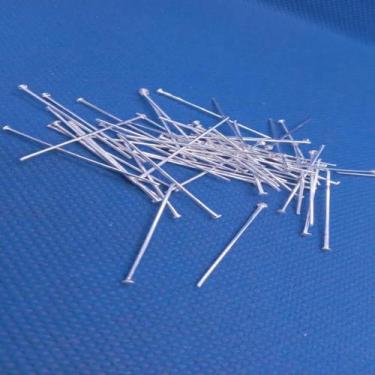 Imagem de Alfinete para montagem de bijouterias 2cm folheado a prata 50 milésimo