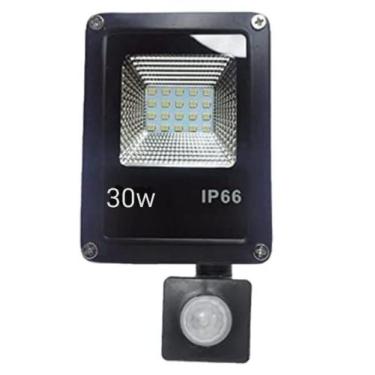 Imagem de Refletor Led Slim 30w Holofote Sensor Bivolt Prova Dágua  6500k Branco