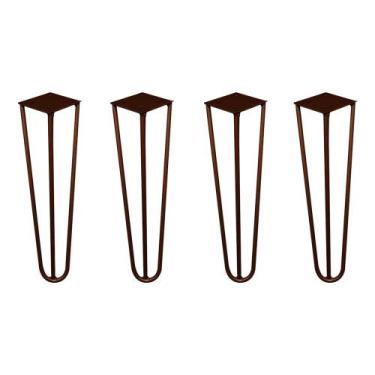 Imagem de Kit 4 Pés de Metal 25 CM Hairpin Legs Rack e Puffs Bronze G41 - Gran B