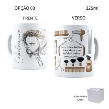 Imagem de Caneca 325ml Profissões Cabeleireira Cabeleireiro - LARANJA E MIMOS