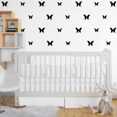 Imagem de Kit de Adesivos Borboletas Tamanhos Diversos Decoração Quarto Menina -