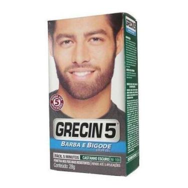 Imagem de Grecin 5 Color Gel Barba Bigode Costeletas Castanho Escuro