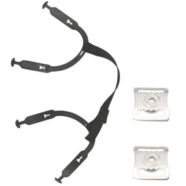Imagem de OZXNO 1 conjunto de alça de queixo de capacete de hóquei kit de reparo de capacete de hóquei para capacete de hóquei no gelo com 2 fechos de substituição de alça de mandíbula de aço inoxidável