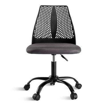 Imagem de Simple Deluxe Cadeira ergonômica para jogos de escritório e computador, preto e cinza