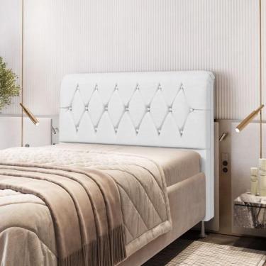 Imagem de Cabeceira Sirus 140 Premium / A-017 Couro Artificial Branco - ARADECOR