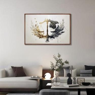 Imagem de Quadro Decorativo Temático Direito com 1 Tela para Escritório Hall Lav