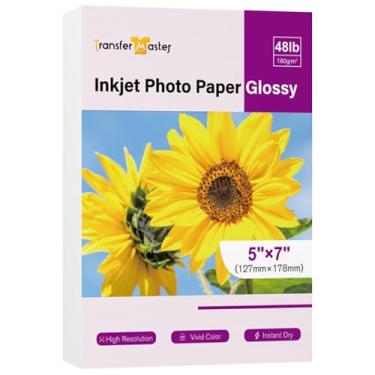 Imagem de Transfer Master Papel fotográfico brilhante para jato de tinta, 12 x 18 cm, papel fotográfico brilhante profissional para cartões de convite para impressora jato de tinta, use tinta DYE INK 180GSM 100