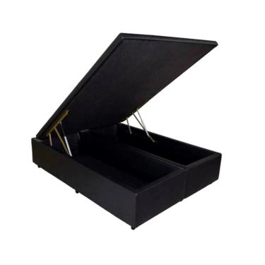 Imagem de Cama Box Baú Viúva Bipartido Blindada 128x188x40cm