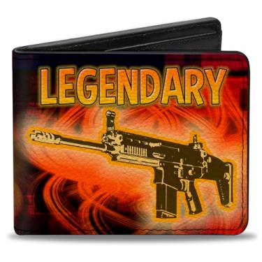 Imagem de Buckle-Down Carteira masculina BI-Dobrável - Legendary-FN Scar-Preto/Laranja/Vermelho, Multicolorida, Tamanho único