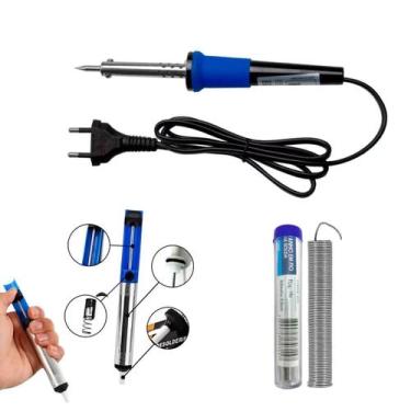 Imagem de Ferro de Soldar Profissional 40W Frequência de 60 Hz Kit Completo Suga