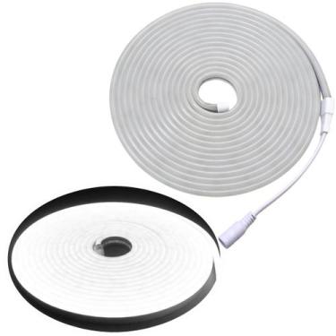 Imagem de 5m Mangueira Fita Led 12v Neon Corte2,5cm Alto Brilho+ Fonte BRANCO FR