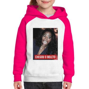 Imagem de Moletom Infantil Chegou o boleto - Foca na Moda, Branco, Rosa, 6