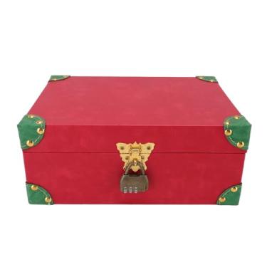 Imagem de Caixa de Armazenamento de Jóias de Madeira retrô Com Fechadura, Grande Organizador de Jóias para Colares, Anéis, Brincos, baú de Tesouros, Recipiente de Caixa de Armazenamento