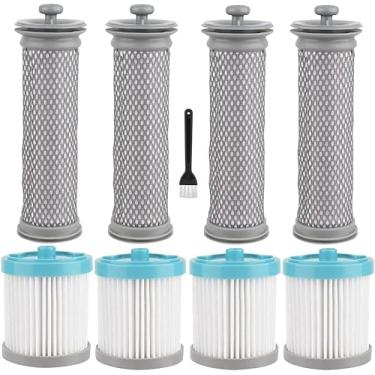 Imagem de Filtro de substituição A10/A11 compatível com aspirador de pó sem fio Tineco A10 Hero/Master A11 Hero/Master PURE ONE S11 PWRHERO11 Snap - 4 pré-filtros e 4 filtros de vácuo e 1 escova
