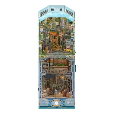 Imagem de Hands Craft DIY Book Nook Kit - Haven Zero Miniature Decor - Laser-Cut Wooden Details & LED Lights, Post-Apocalyptic Bookshelf Insert, Fun Decorative Craft Kit & Thoughtful Gift