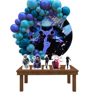Imagem de Kit Decoração Painel Redondo Festa de Aniversário Infantil Satoru Gojo