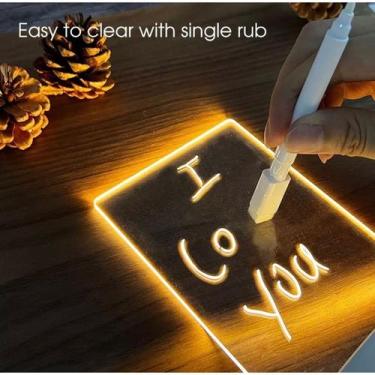 Imagem de Luminária Lousa Placa de Mensagem de Mesa para Recados com LED em Acrí