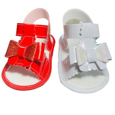 Imagem de Kit 2 Pares Sandálias Laço Para Bebê Menina - Baby's Shoes, Branco  ve