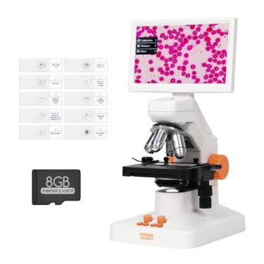 Imagem de Microscópio para adultos e crianças estudantes MatataStudio MT3-5 1600x microscópio digital sem fio com tela sensível ao toque de 18 MP CMOS 3D conjunto de slides de palco científico biológico para