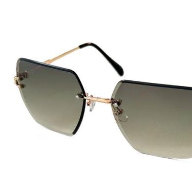 Imagem de Óculos De Sol Feminino Máscara Blogueira Sem Aro Uv400 Degrade - Lumis