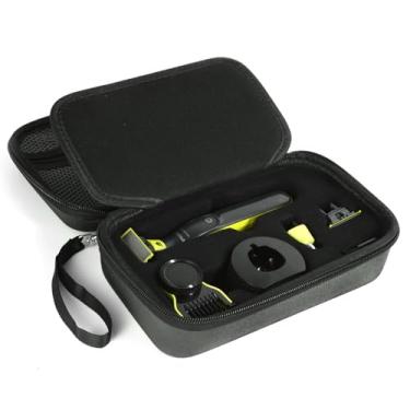Imagem de Capa rígida durável e espaçosa para barbeador Philips One Blade QP2620 QP2630 QP2520 QP2530 e acessórios – Perfeito para armazenamento e viagens