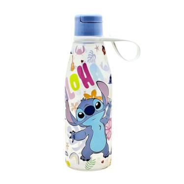 Imagem de Garrafa Infantil Stitch 530ml Plástico Com Tampa Abre Fácil Plasútil, 