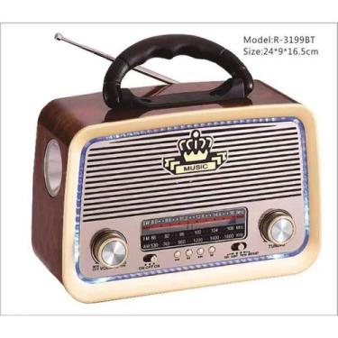Imagem de Radio Retro bluetooth ,entrada usb,microsd lanterna e sainda auxiliar 