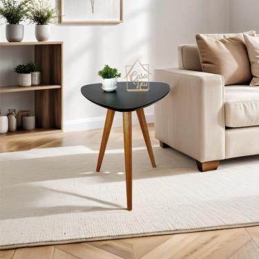 Imagem de Mesa Lateral Pe Palito Orgânico Libano 50x60cm Preto