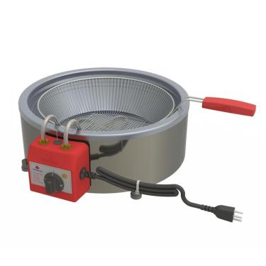 Imagem de Tacho Fritador Elétrico 7 Litros Aço Inox Escovado 1 Cesto Médio Analógico Pr-70e Progás 127V