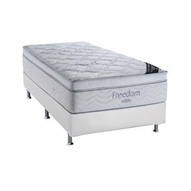 Imagem de Cama Box Solteiro: Colchão Molas Superpocket Ensacadas Ortobom Freedom + Base Crc Courano White (88x188)