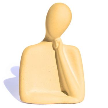Imagem de Estátua Decorativa Família Mãe 8cm Em Cimento Artesanal Amarelo