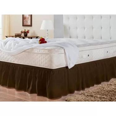 Imagem de Saia Para Cama Box Universal Casal Queem King Size Elástico Ajustável 