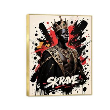 Imagem de Arte de parede de homem negro, arte de parede afro-americana, motivacional, decoração de parede de rei preto, decoração de quarto para homens, pintura moderna em tela, decoração de casa, 90 x 70 cm