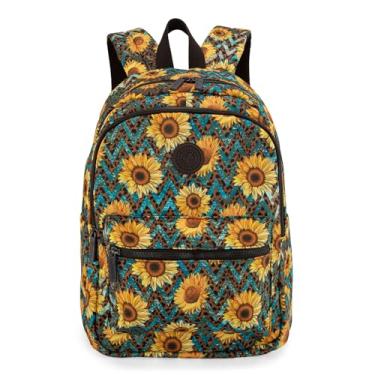 Imagem de Montana West Mochila feminina para viagem ocidental mochila casual para laptop e faculdade, Girassol floral, Medium