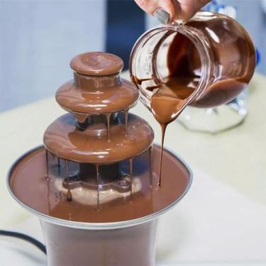 Imagem de Pequeno Mini Fondue Cascata de Chocolate Fonte Panela 3 Andares Casa C