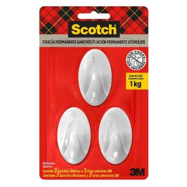 Imagem de Gancho adesivo Scotch branco Medio (M) HB004684294 3M