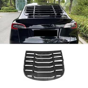 Imagem de Capa de persiana traseira lateral do carro estilo esportivo para modelo Y 2021-2024 Kit de carroceria acessórios de carro (aparência de fibra de carbono)