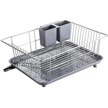 Imagem de Escorredor De Pratos Suporte De Utensílios De Aço Inoxidável Sem Perfuração Durável Escorredor De Pratos Ralo Lateral Rápido Para Fácil Acesso
