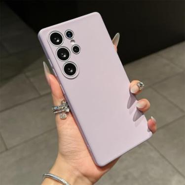 Imagem de Capa para Samsung S24FE em silicone líquido, cor de doces, à prova de choque, macia e completa (para Samsung S24FE/roxa)