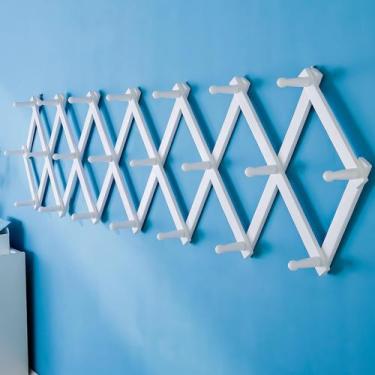 Imagem de Cabide, acordeão SKOLOO montado na parede, 22 pinos, madeira maciça