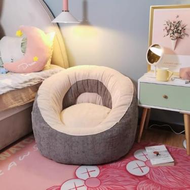 Imagem de Raibow Confortável Raibow Bea Bag Capa De Sofá Preguiçoso Para Readig Cadeira Cadeira De Chão Preguiçoso Sofá-cama Capa Macia E Fofa Saco De Feijão, Navy Blue, Large