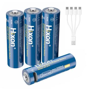Imagem de Baterias de lítio recarregáveis Hixon AA 2550mWh, pacote com 4