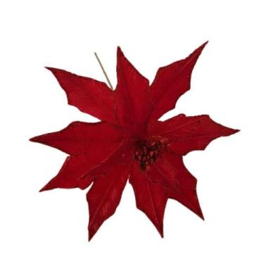 Imagem de Flor Artificial Natal Vermelha 32cm - Carmella Presentes