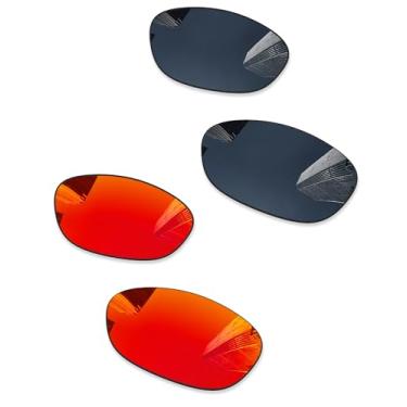 Imagem de Combine8 2 pares de lentes de reposição ploarizadas para óculos de sol Oakley Juliet - preto + vermelho fogo