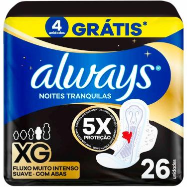 Imagem de Absorvente Always Noturno Suave Tamanho XG com Abas 26 Unidades