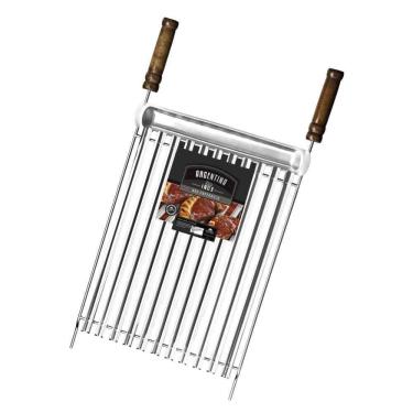 Imagem de Grelha Argentina Parrilla Aco Inox 40X40Cm Coletor Grilazer